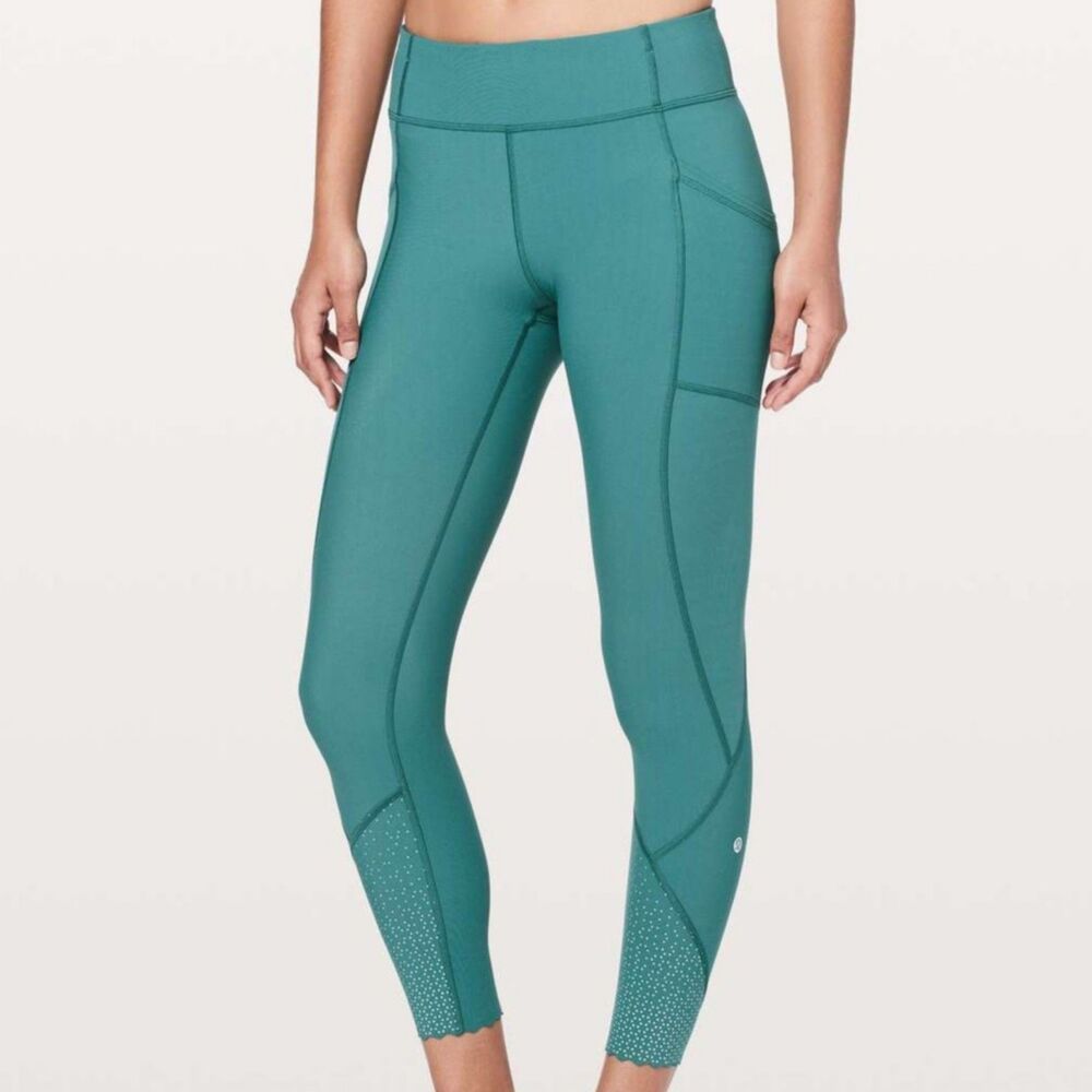 lululemon Tight Stuff Tight II Leggings Size 4 Deep Cove Teal 25in W5BDVS